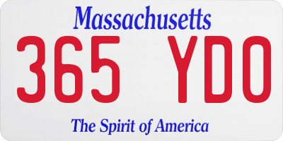 MA license plate 365YD0