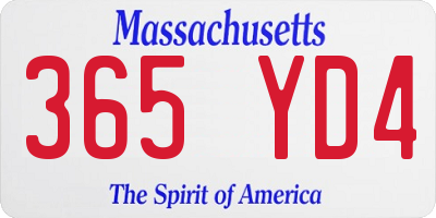 MA license plate 365YD4