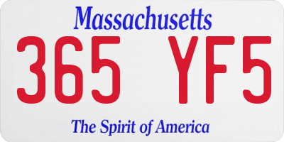 MA license plate 365YF5