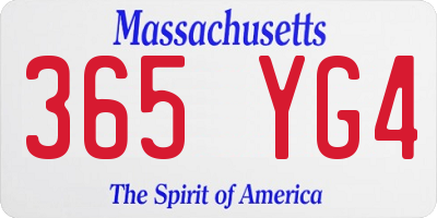 MA license plate 365YG4