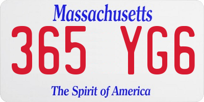 MA license plate 365YG6
