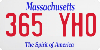 MA license plate 365YH0