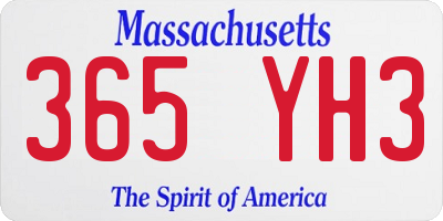 MA license plate 365YH3