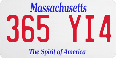 MA license plate 365YI4