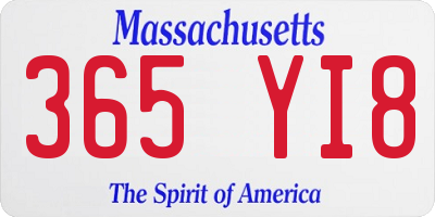 MA license plate 365YI8