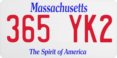 MA license plate 365YK2