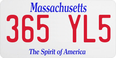 MA license plate 365YL5