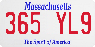 MA license plate 365YL9