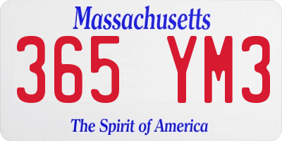 MA license plate 365YM3