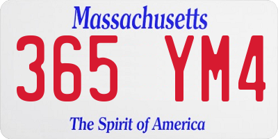 MA license plate 365YM4