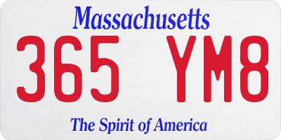 MA license plate 365YM8