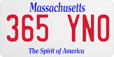 MA license plate 365YN0