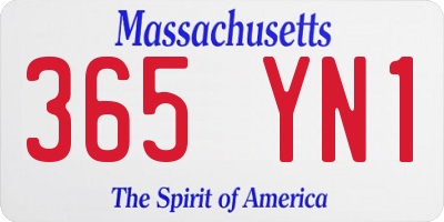 MA license plate 365YN1