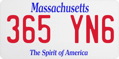MA license plate 365YN6