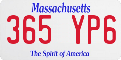 MA license plate 365YP6