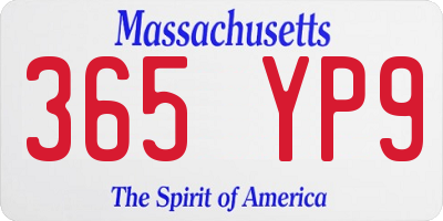 MA license plate 365YP9