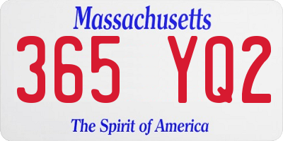 MA license plate 365YQ2