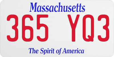 MA license plate 365YQ3