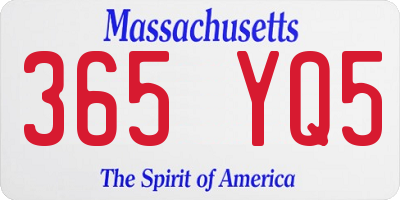 MA license plate 365YQ5