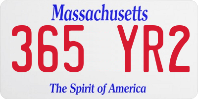 MA license plate 365YR2