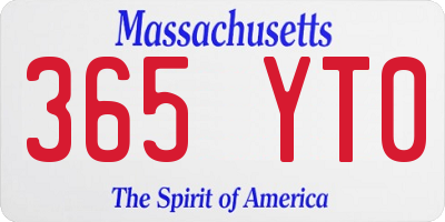 MA license plate 365YT0