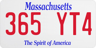 MA license plate 365YT4
