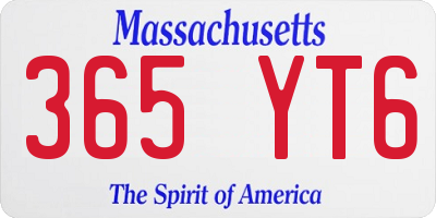 MA license plate 365YT6