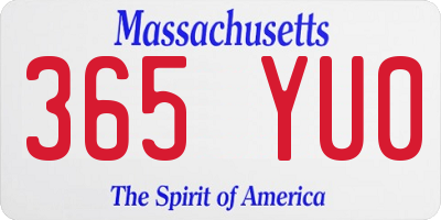 MA license plate 365YU0