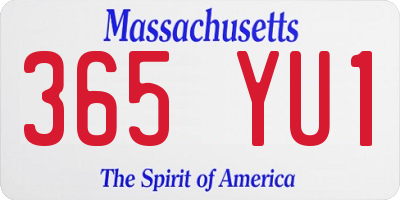 MA license plate 365YU1