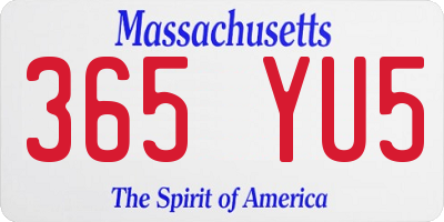 MA license plate 365YU5
