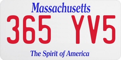 MA license plate 365YV5