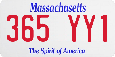 MA license plate 365YY1
