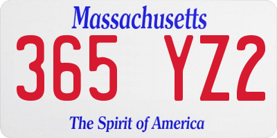 MA license plate 365YZ2