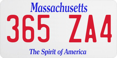 MA license plate 365ZA4