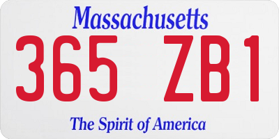 MA license plate 365ZB1