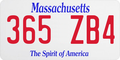 MA license plate 365ZB4