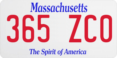 MA license plate 365ZC0