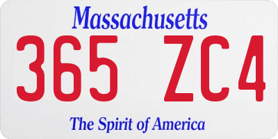 MA license plate 365ZC4
