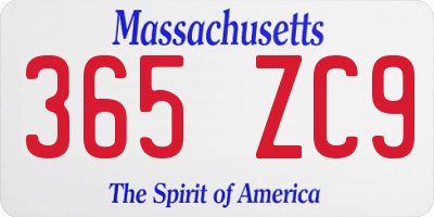 MA license plate 365ZC9