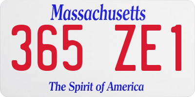 MA license plate 365ZE1