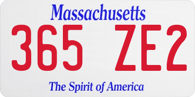 MA license plate 365ZE2