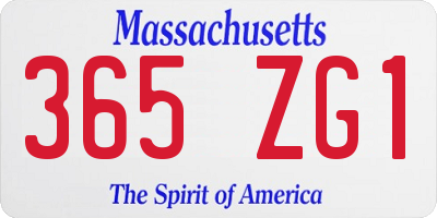MA license plate 365ZG1