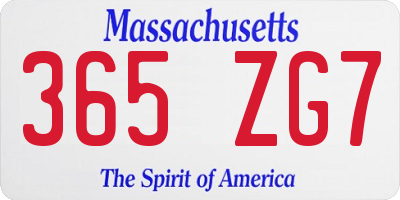 MA license plate 365ZG7