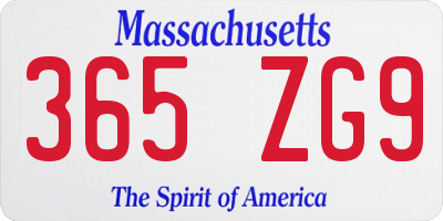 MA license plate 365ZG9