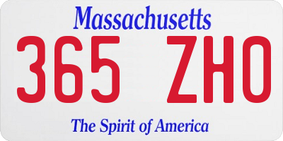 MA license plate 365ZH0