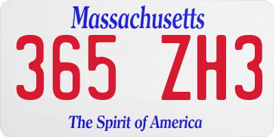 MA license plate 365ZH3