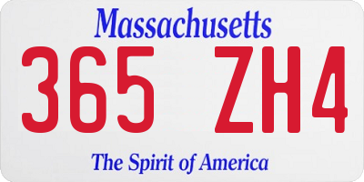 MA license plate 365ZH4