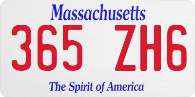 MA license plate 365ZH6