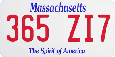 MA license plate 365ZI7