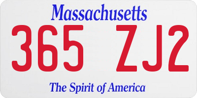 MA license plate 365ZJ2